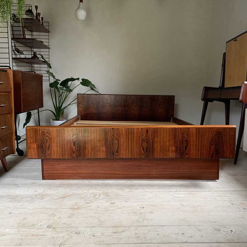 Scandinavian vintage rosewood bed for Sannemanns Mobelfabrik