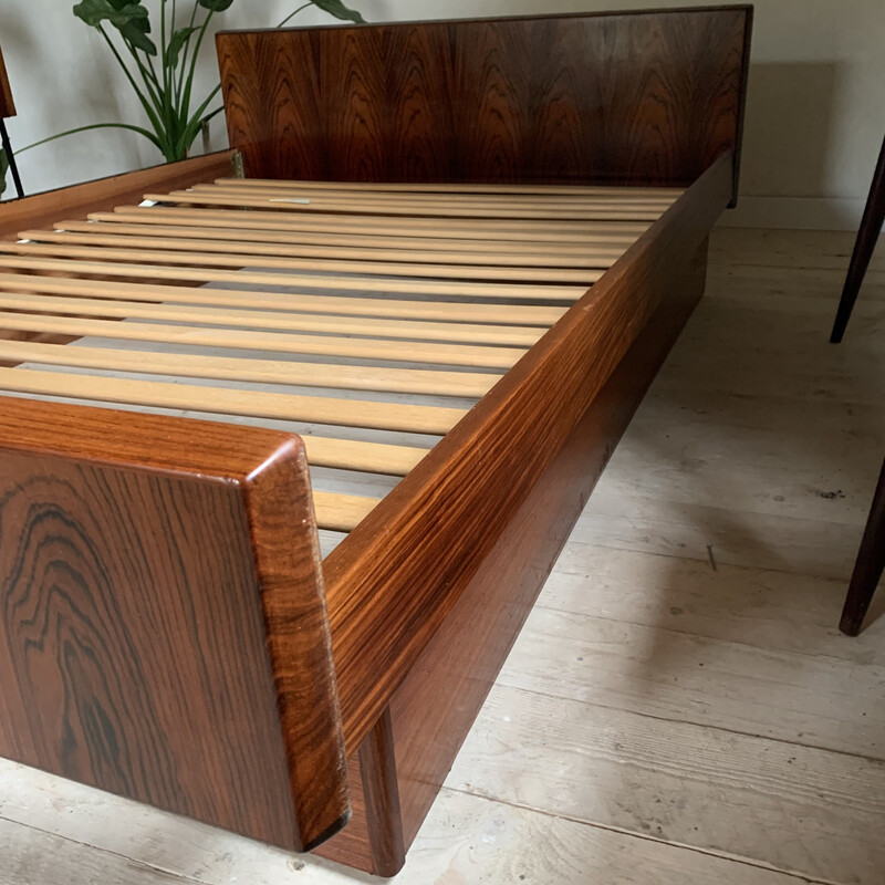 Scandinavian vintage rosewood bed for Sannemanns Mobelfabrik