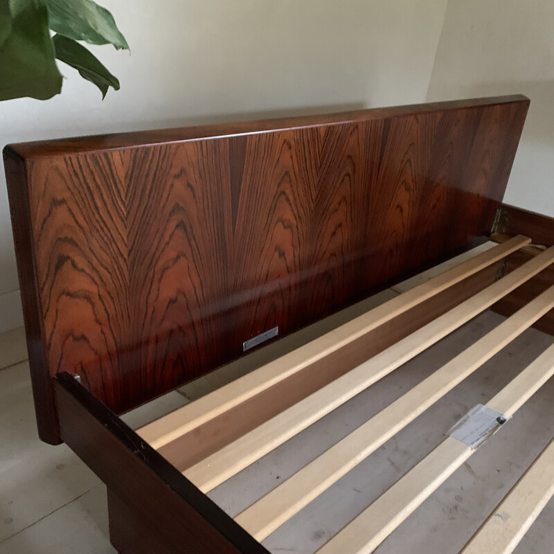 Cama vintage escandinava de palisandro de Rio para Sannemanns Mobelfabrik