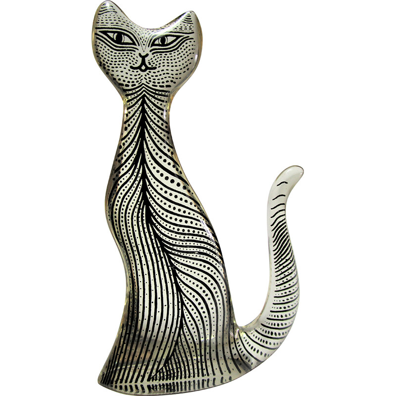 Gato vintage en plexiglás de Abraham Palatnik, 1970