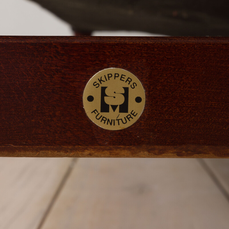 Canapé vintage en bois et cuir de Takashi Okamura et Erik Marquardsen pour Skipper Mobler, Danemark 1970