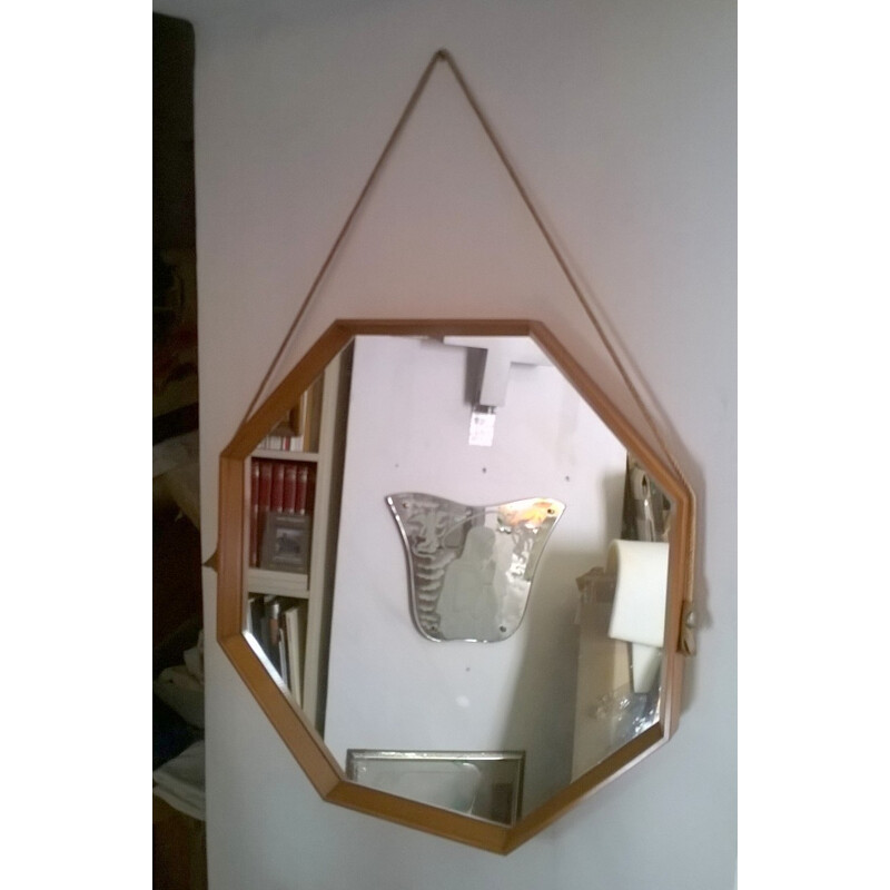 Italian teak wood mirror - 1950s.