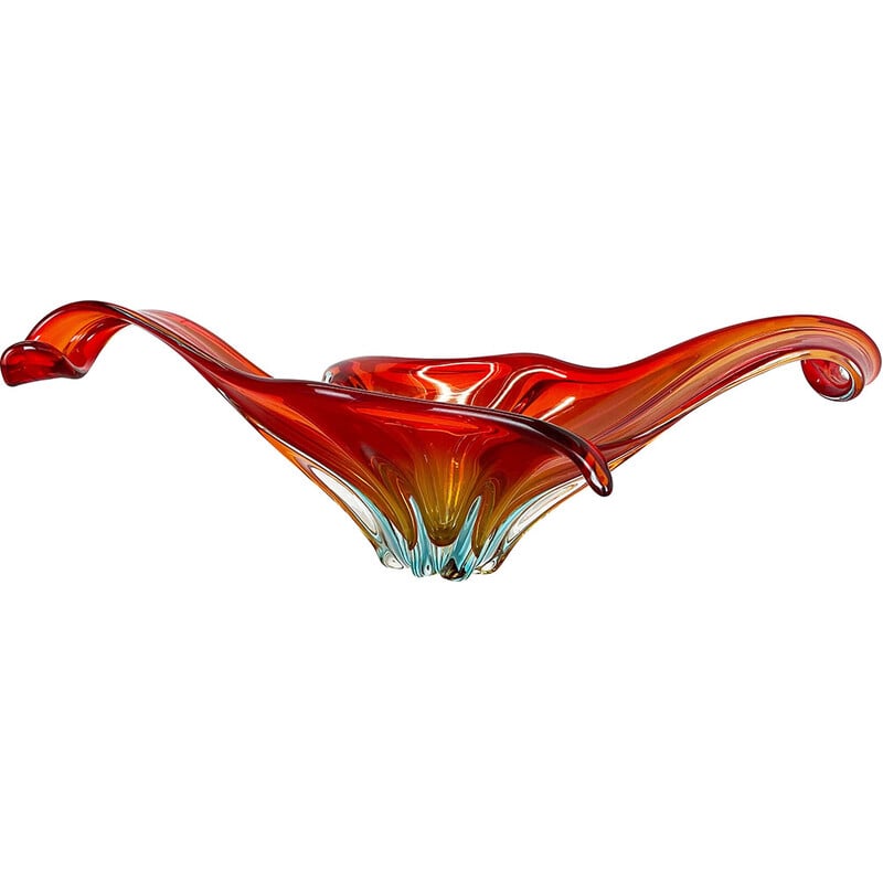 Centre de table vintage en verre de Murano, Italie 1970