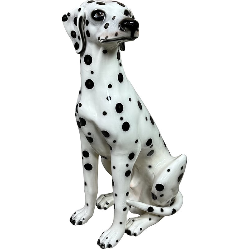 Vintage Dalmatian dog in earthenware, Italy 1970s