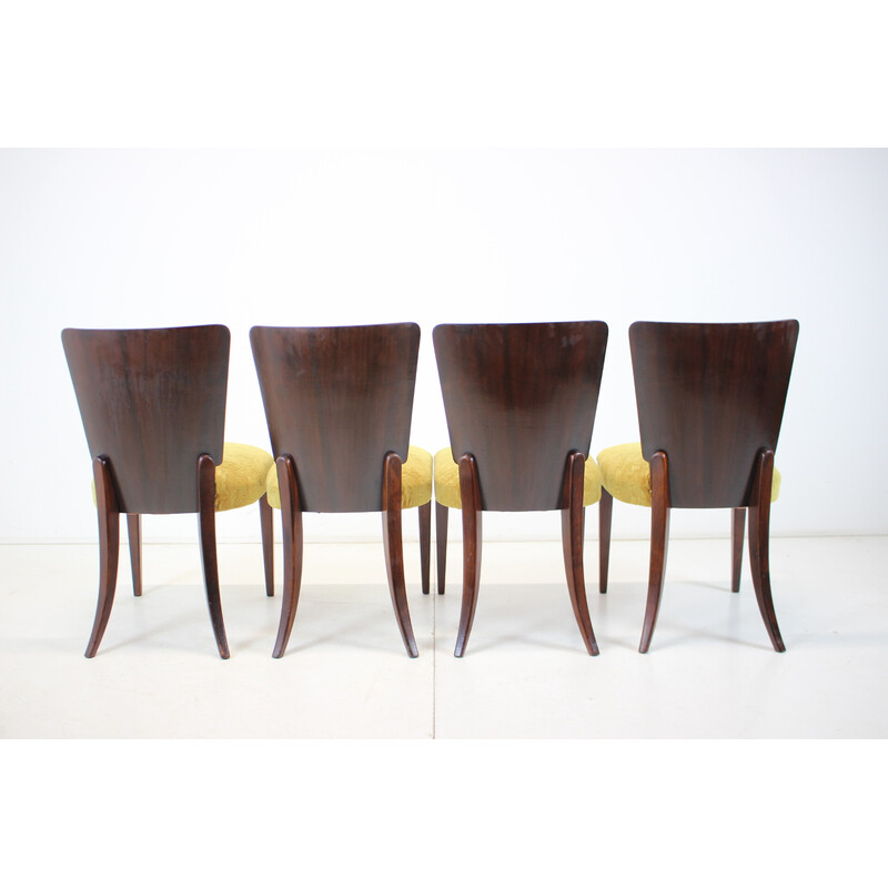 Set of 4 vintage Art Deco chairs H-214 by Jindrich Halabala for Up Závody, 1930s