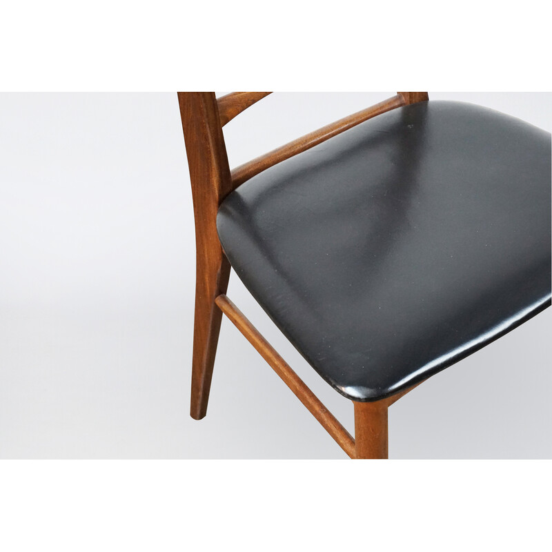 Pair of vintage teak ladderback Lis chairs by Niels Koefoed for Koefoeds Hornslet, 1960s