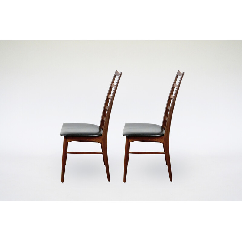 Paire de chaises Lis vintage en teck à dossier échelonné par Niels Koefoed pour Koefoeds Hornslet, 1960