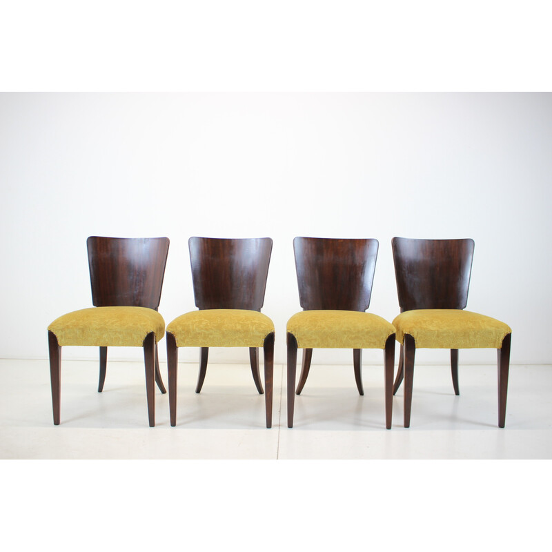 Set van 4 vintage Art Deco eetkamerstoelen H-214 van Jindrich Halabala voor Up Závody, jaren 1930