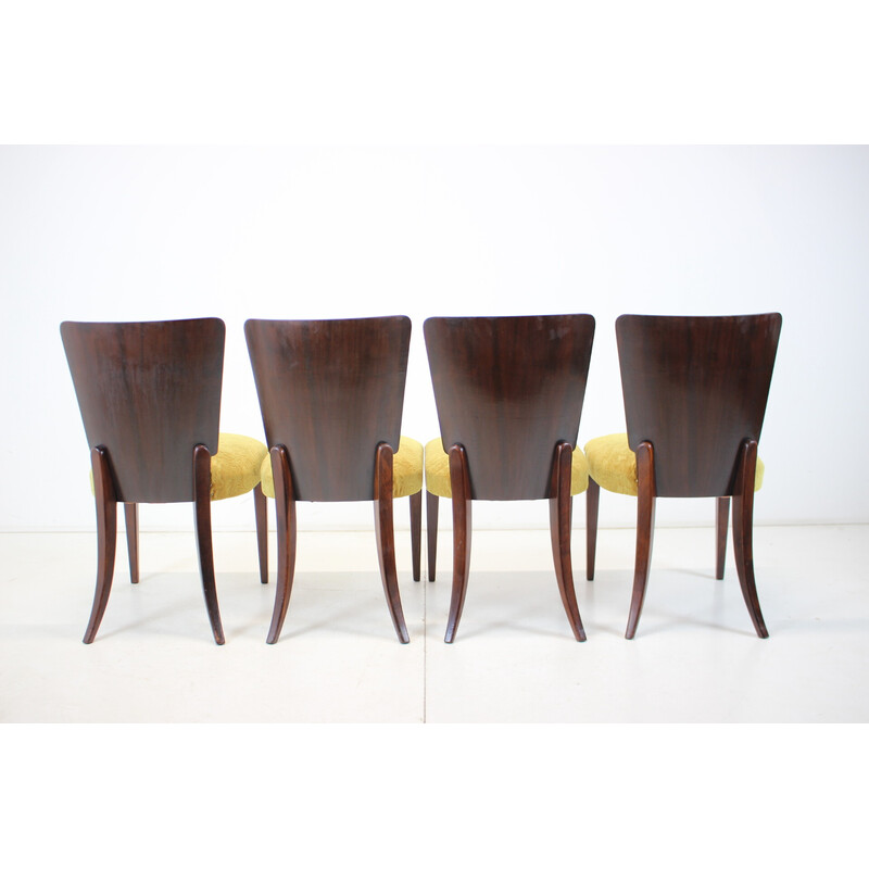 Set of 4 vintage Art Deco dining chairs H-214 by Jindrich Halabala for Up Závody, 1930s