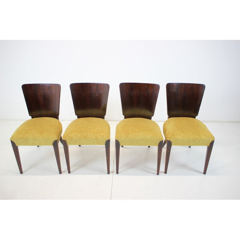 Conjunto de 4 cadeiras de jantar Art Deco vintage H-214 por Jindrich Halabala para Up Závody, 1930s