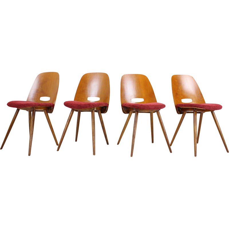 Conjunto de 4 cadeiras de jantar vintage de Frantisek Jirak para Tatra, Checoslováquia nos anos 60