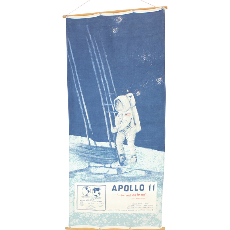 Vintage Neil Armstrong nasa vtg Apollo 11 decoração de parede em tecido