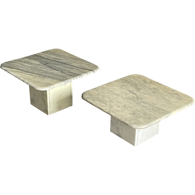 Pair of vintage marble nesting tables, 1960s