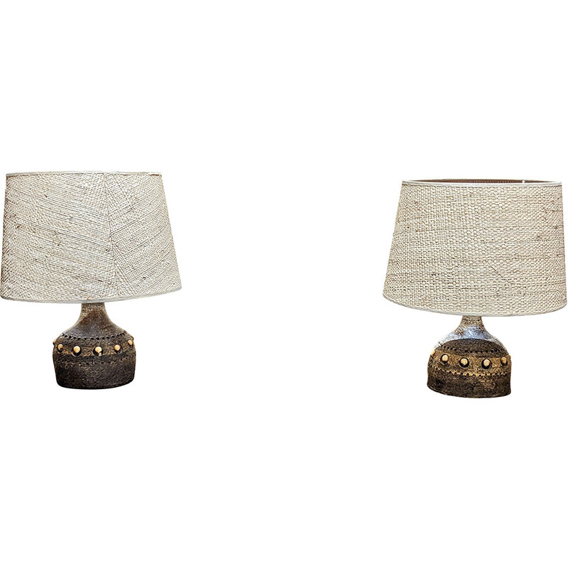 Pair of vintage ceramic lamps by Georges Pelletier, 1960s
