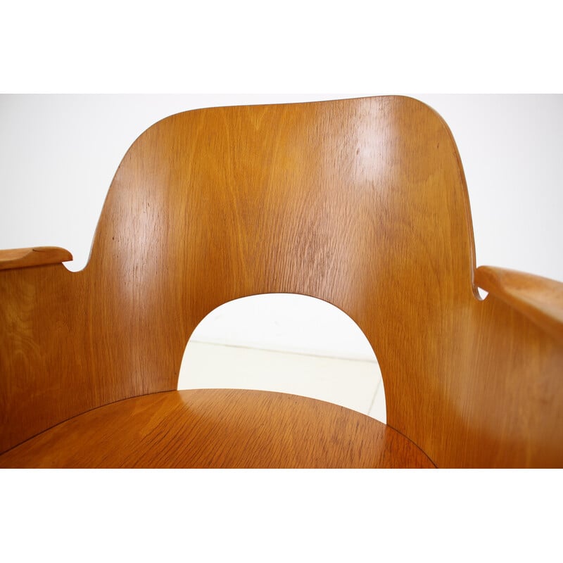 Vintage beechwood armchair by Oswald Haerdtl, Czechoslovakia 1959