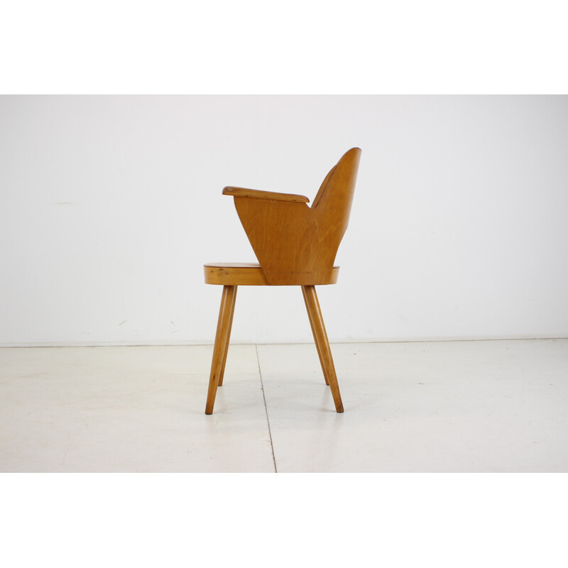 Vintage beechwood armchair by Oswald Haerdtl, Czechoslovakia 1959