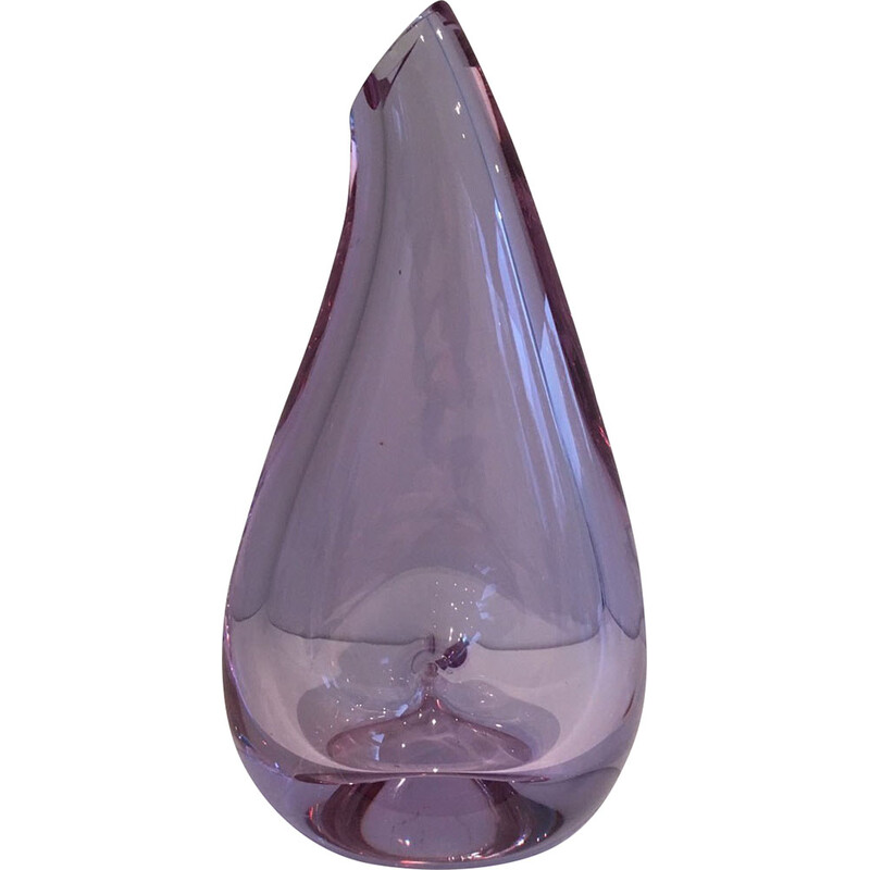 Vase vintage en verre piriforme, France 1970
