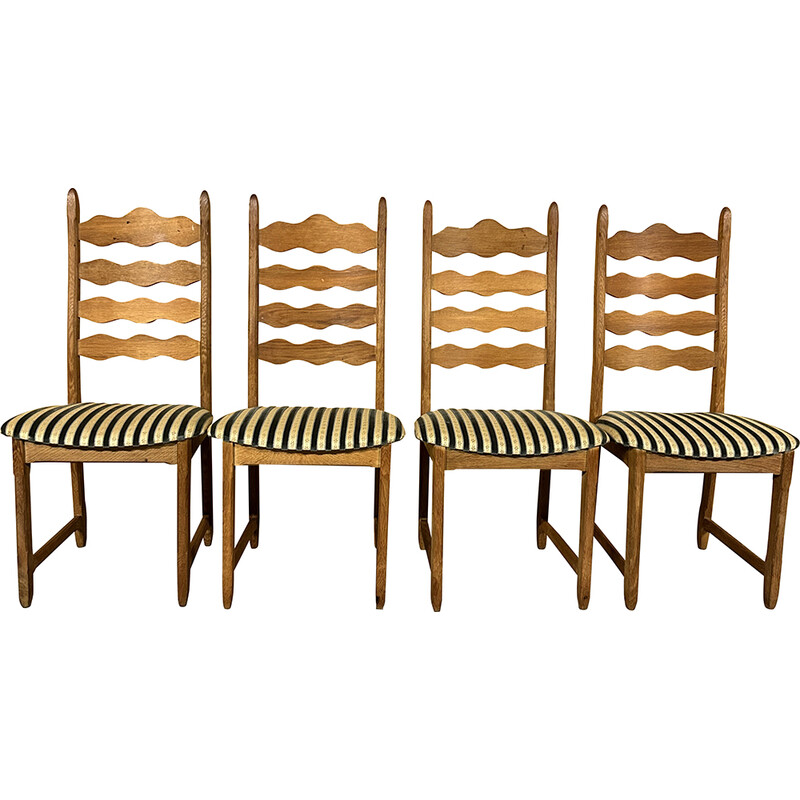 Set di 4 sedie da pranzo vintage in legno di quercia di Henning Kjaernulf, 1960