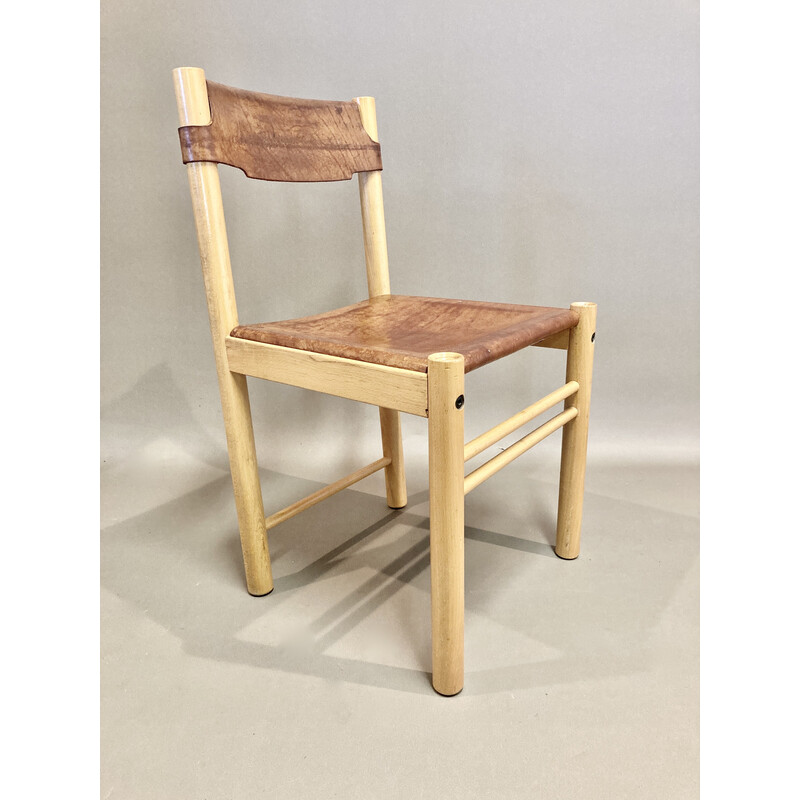 Conjunto de 4 cadeiras de couro vintage da Sede para o Ibisco, 1960