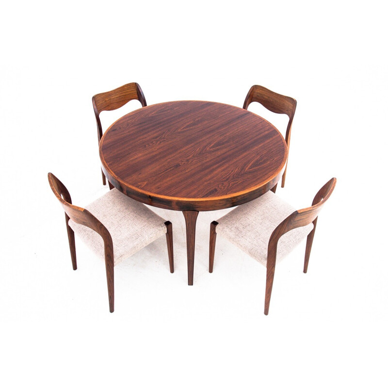 Conjunto de jantar Vintage rosewood modelo 71 por N. O. Møller, Dinamarca Anos 60