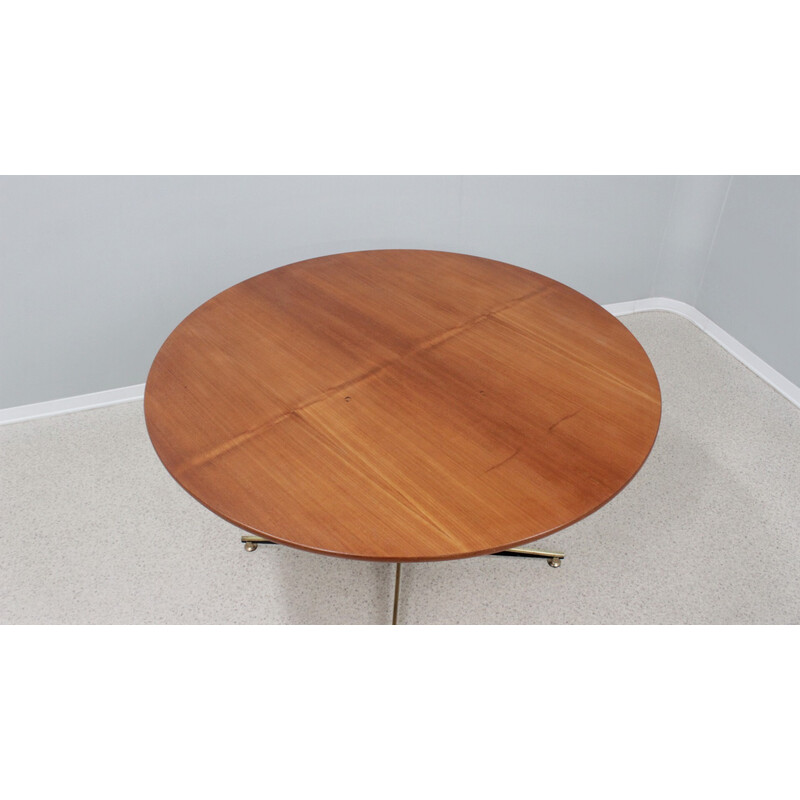 Vintage tafel Bt201 in metaal, teak en messing van Gio Ponti voor Rima, jaren 1950