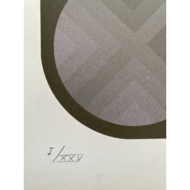Fotolithographie Jahrgang "Hommage an Vasarely" von Jim Bird für Poligrafa, Barcelona 1970