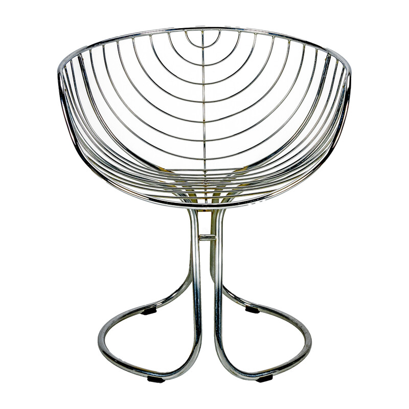 Vintage Pan Am armchair in chrome by Gastone Rinaldi for Rima