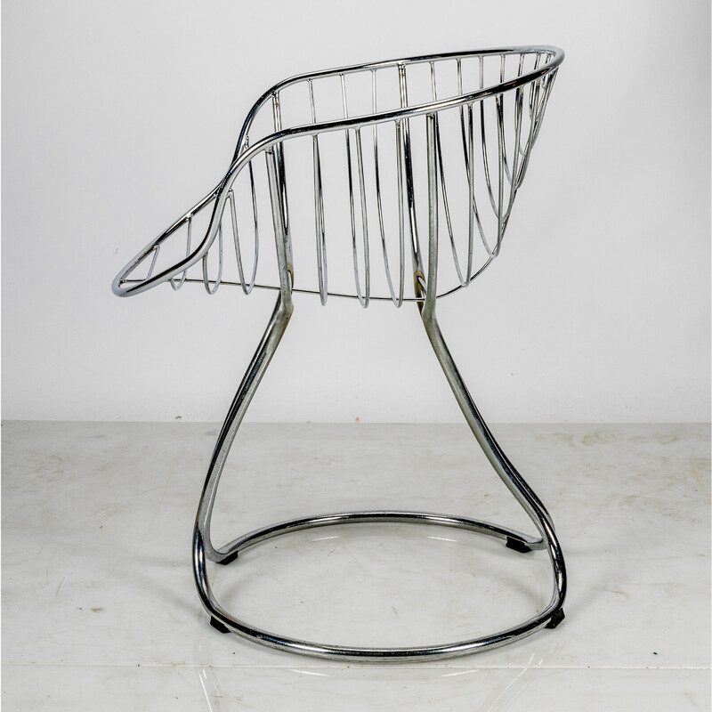 Vintage Pan Am armchair in chrome by Gastone Rinaldi for Rima