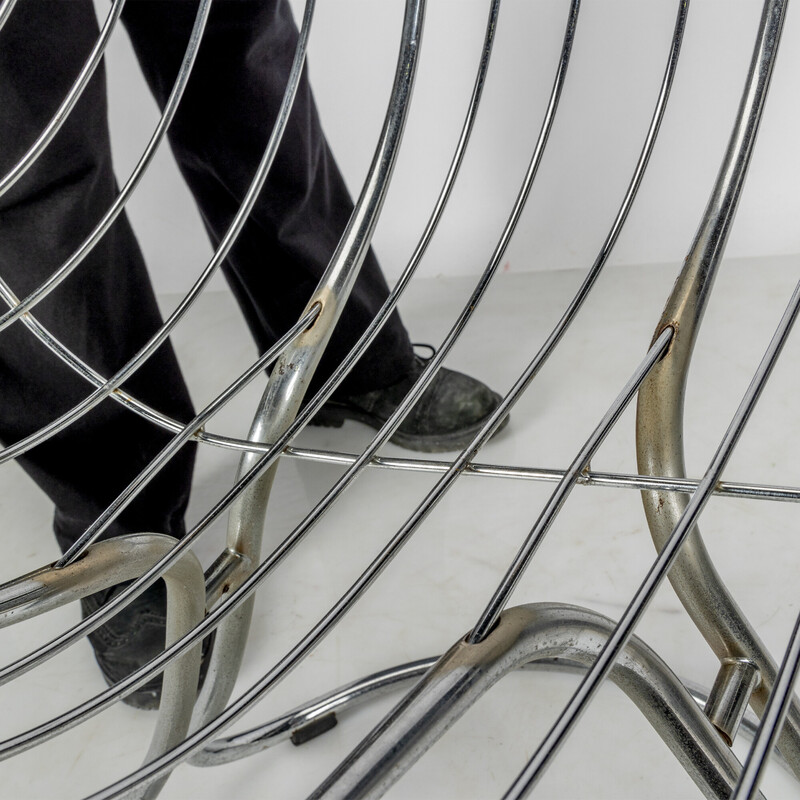 Vintage Pan Am armchair in chrome by Gastone Rinaldi for Rima