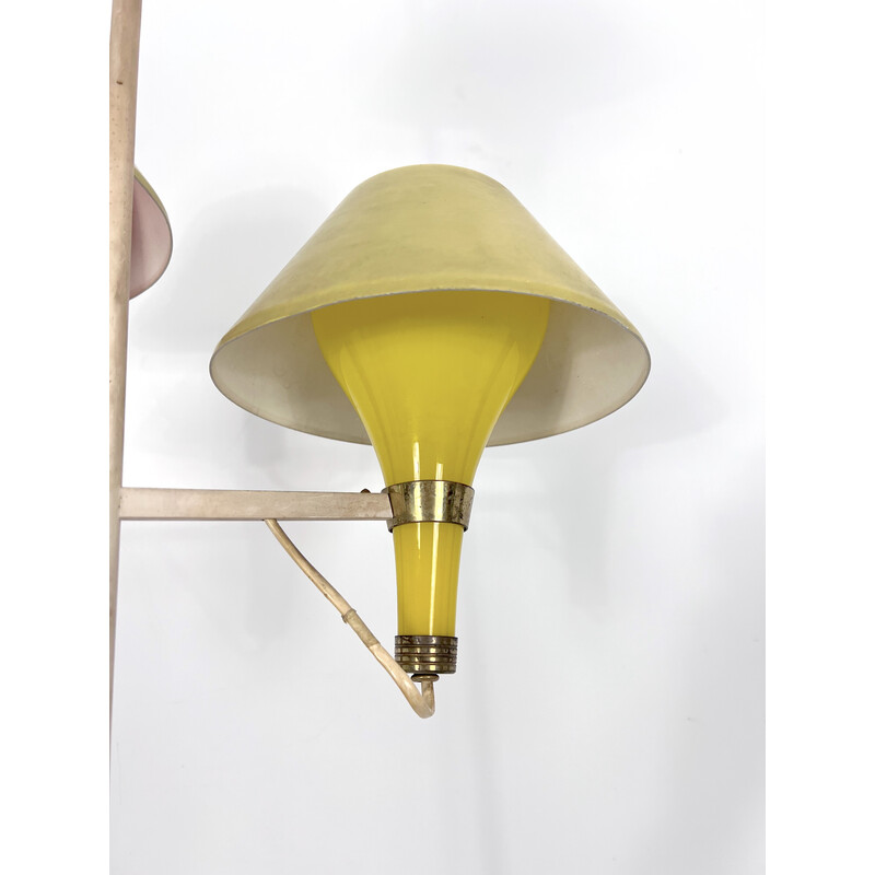 Lámpara de pie de tres brazos de mediados de siglo de Stilux Milano, Italia años 50
