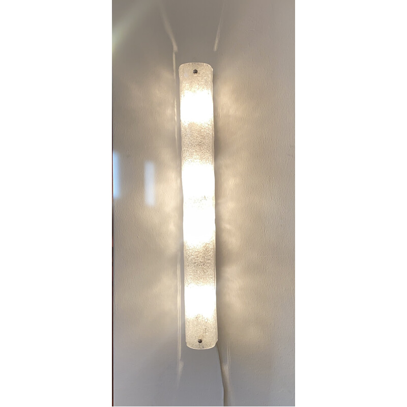 Vintage frosted glass wall lamp by Honsel Leuchten, 1960