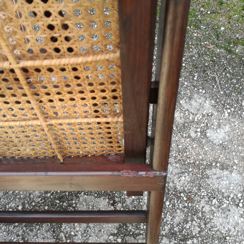 Par de sillas plegables de caña vintage