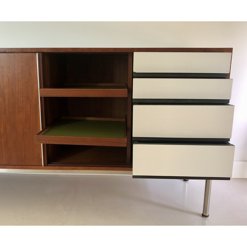 Vintage rosewood sideboard with 2 sliding doors, Italy 1970
