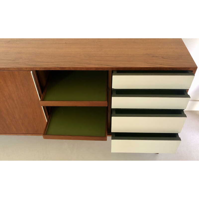 Vintage rosewood sideboard with 2 sliding doors, Italy 1970