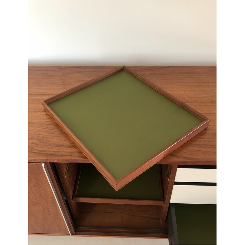 Vintage rosewood sideboard with 2 sliding doors, Italy 1970