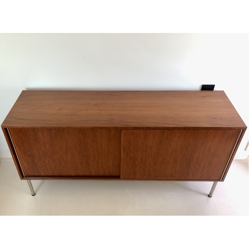 Vintage rosewood sideboard with 2 sliding doors, Italy 1970