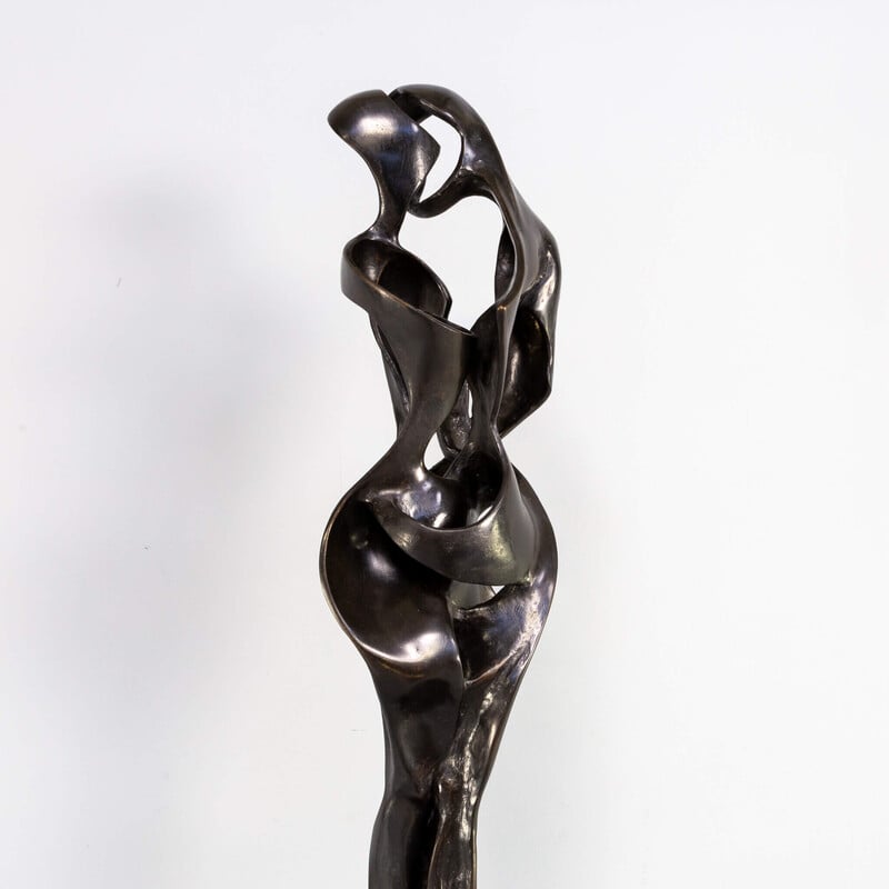 Scultura vintage in bronzo "lovers" di Jos Welten