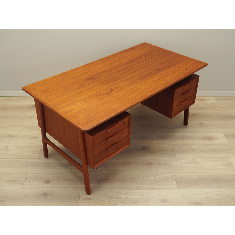 Vintage danish desk model no. 75 in teak by Omann Jun, 1970s