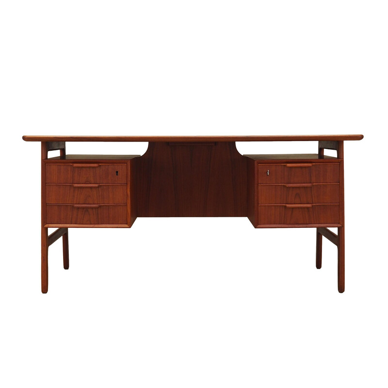 Vintage danish desk model no. 75 in teak by Omann Jun, 1970s