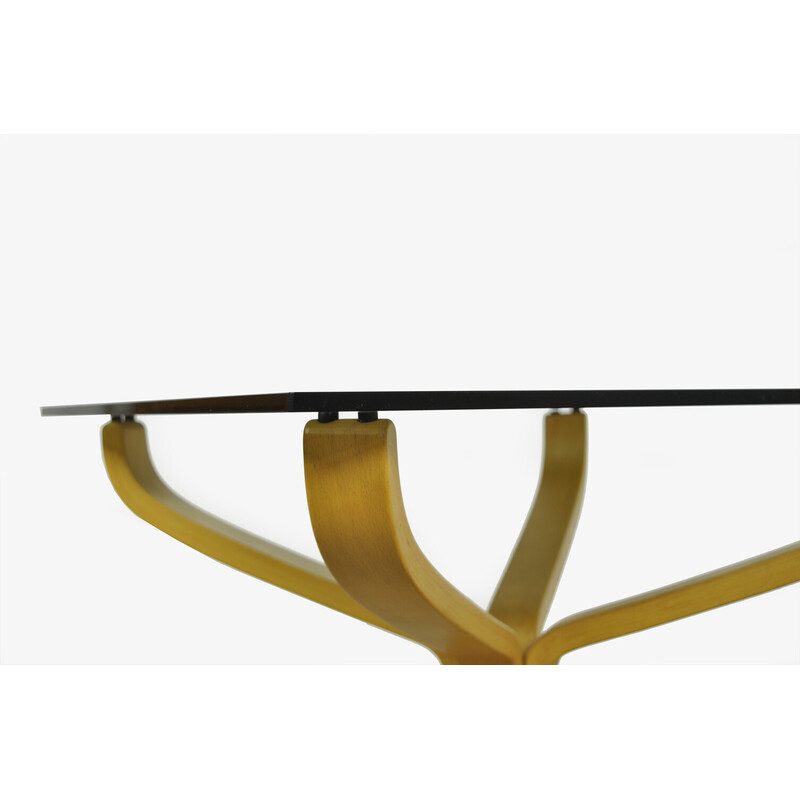 Vintage wood and glass coffee table by Sigurd Resell for Vatne Möbler, Norway 1960s