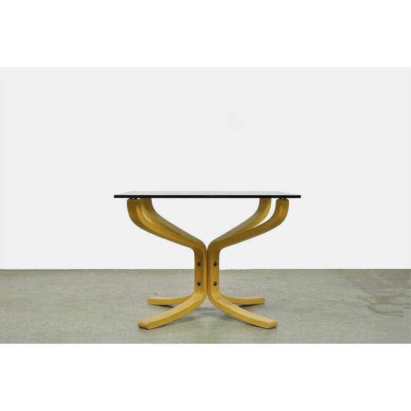 Vintage wood and glass coffee table by Sigurd Resell for Vatne Möbler, Norway 1960s