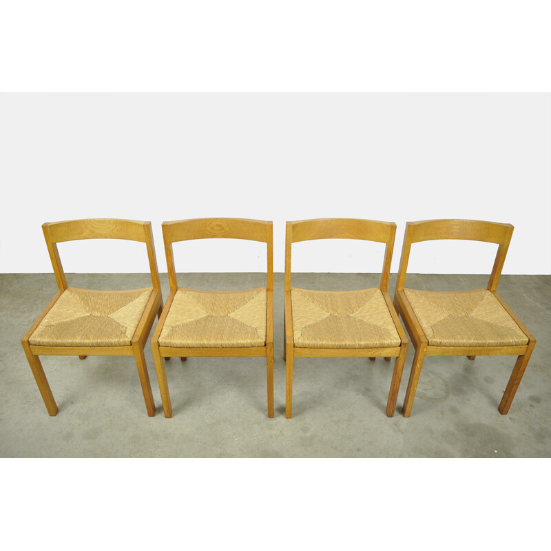 Ensemble de 4 chaises vintage en chêne par Gerard Geytenbeek pour Azs, Pays-Bas 1960