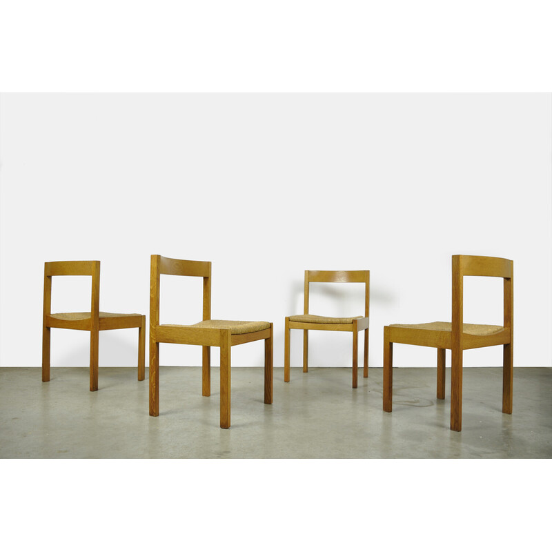 Ensemble de 4 chaises vintage en chêne par Gerard Geytenbeek pour Azs, Pays-Bas 1960