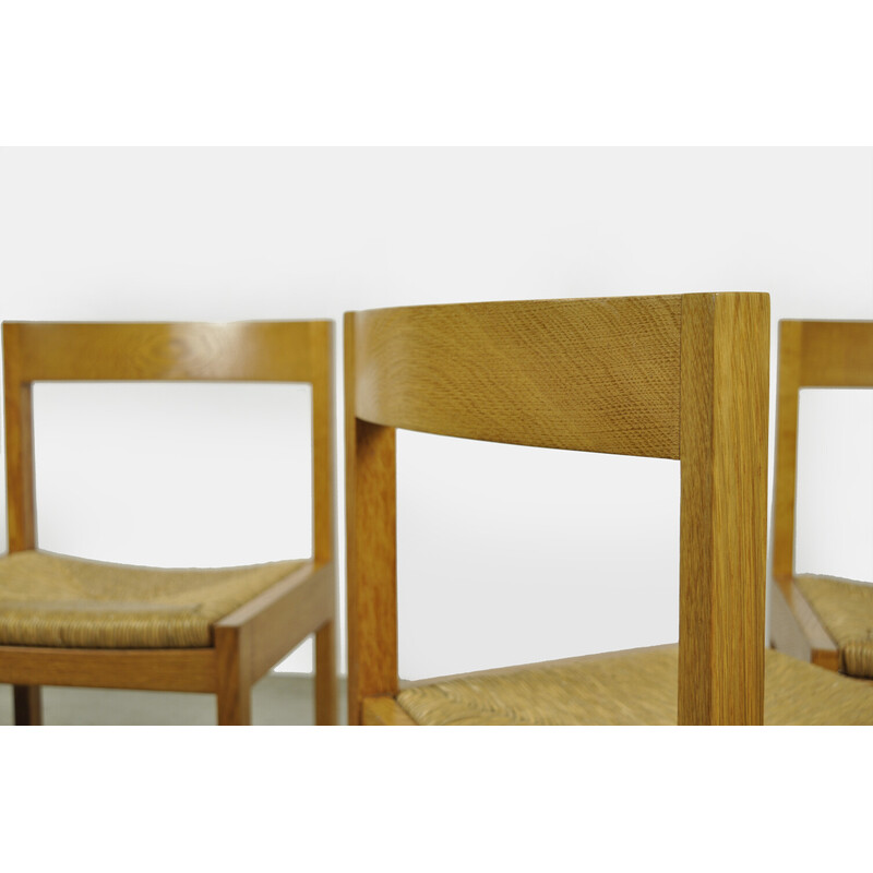 Set of 4 vintage oakwood dining chairs by Gerard Geytenbeek for Azs, Netherlands 1960s