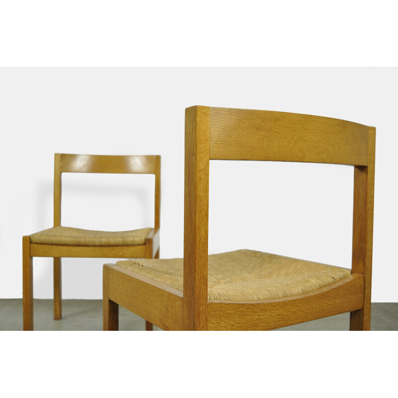 Set of 4 vintage oakwood dining chairs by Gerard Geytenbeek for Azs, Netherlands 1960s