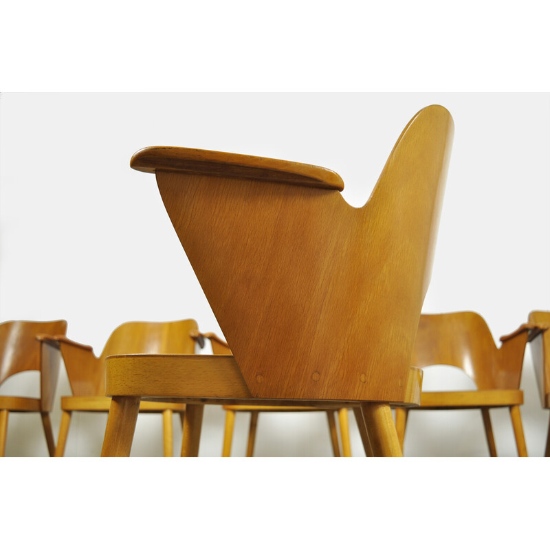 Ensemble de 6 chaises vintage en bois de hêtre par Oswald Haerdtl pour Ton, République tchèque 1950