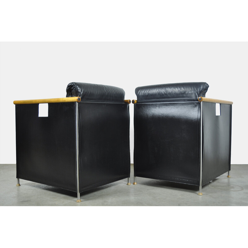 Pair of vintage armchairs "the Box" by Mazairac and Boonzaaijer for Castelijn, Netherlands 1980s