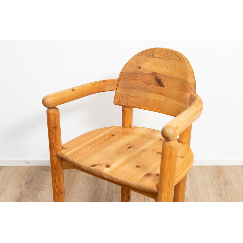 Chaise vintage en bois de pin avec accoudoirs par Rainer Daumiller pour Hirtshals Savværk