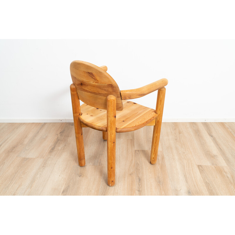 Vintage pine chair with armrests by Rainer Daumiller for Hirtshals Savværk