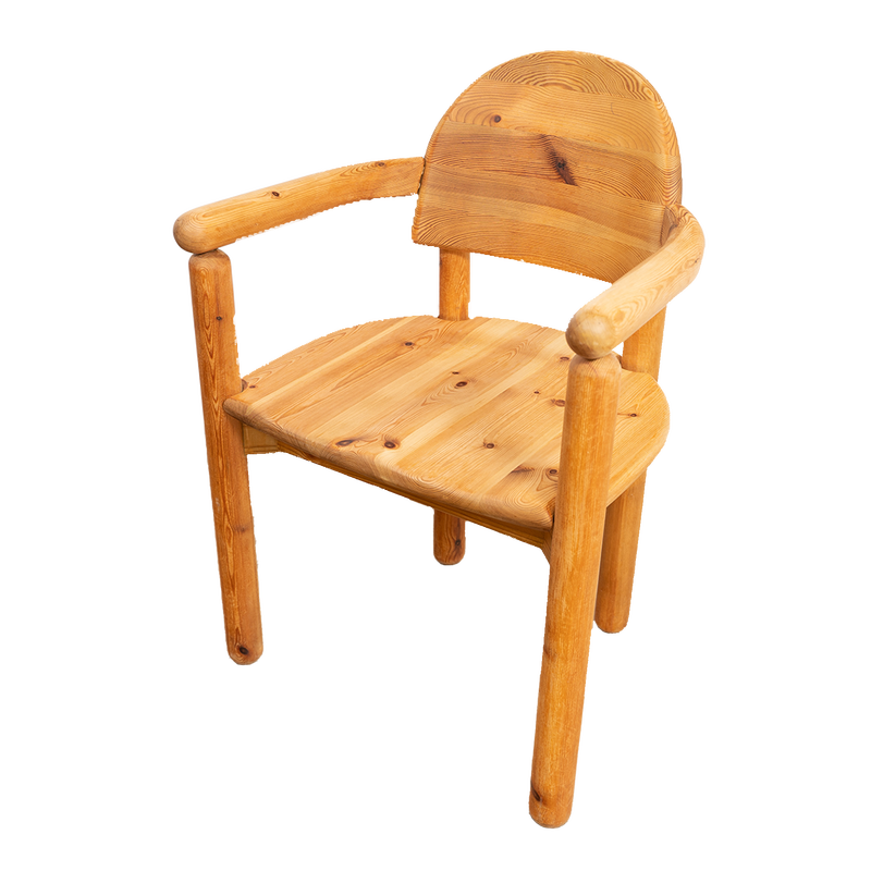 Cadeira de pinho Vintage com apoios de braços de Rainer Daumiller para Hirtshals Savværk